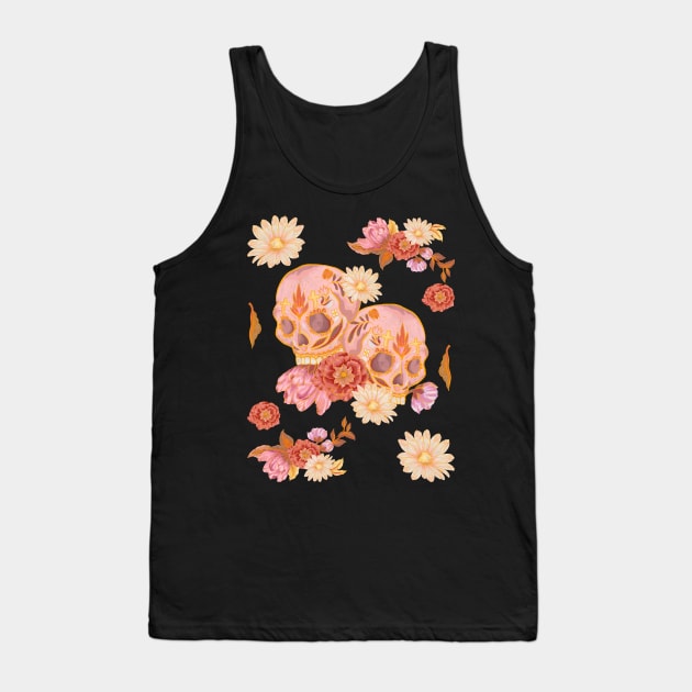 Mexican Skulls and Flowers Tank Top by Hopkinson